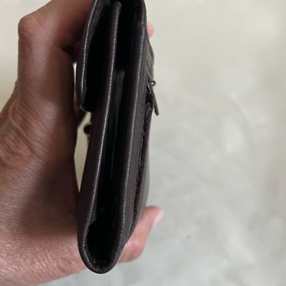 VTG Fossil Brown Leather Trifold Classic Wallet Nice Hardware - Picture 4 of 12